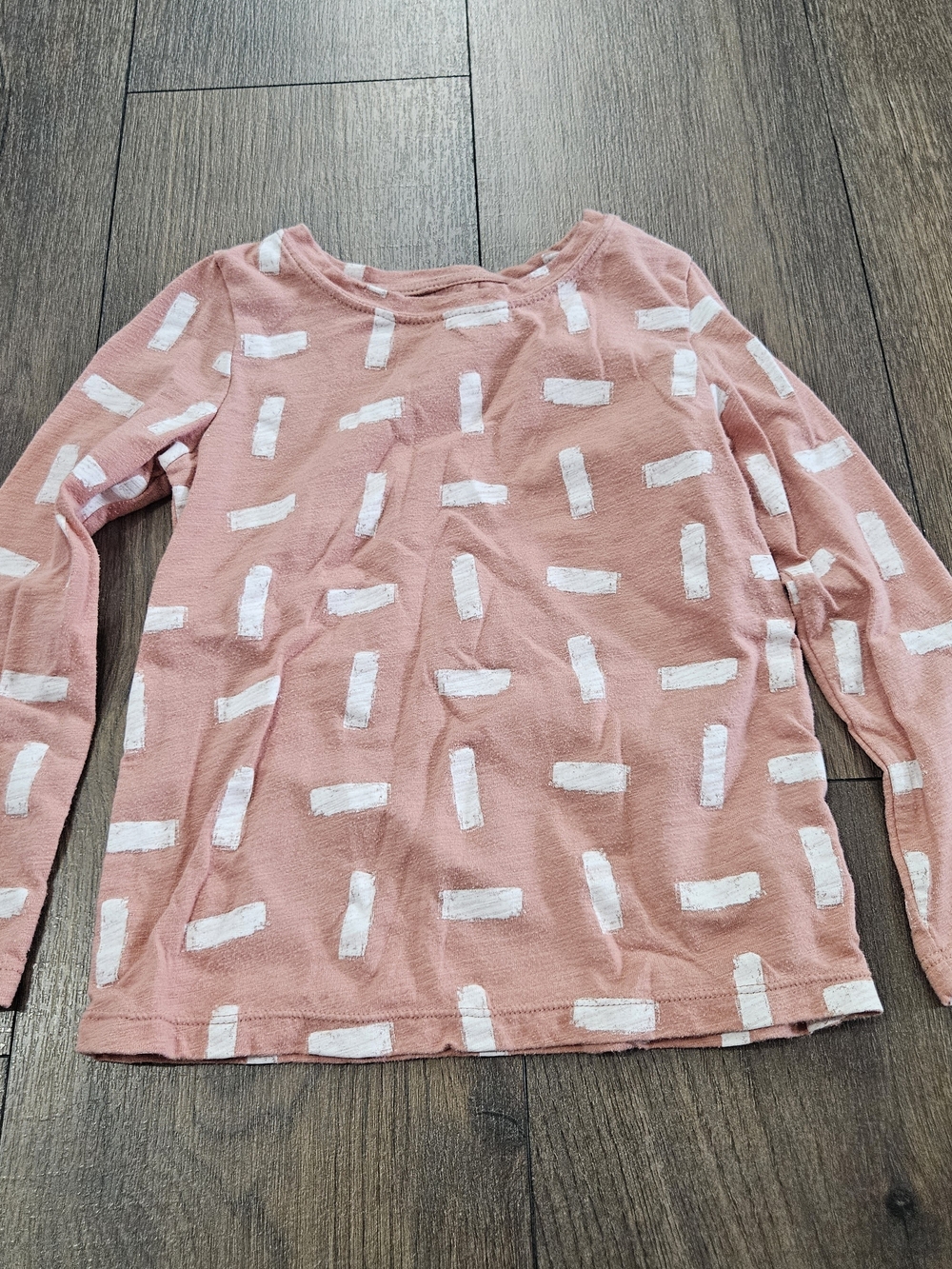 Art Class Long Sleeved Pink and White Patterned Shirt Size 5T